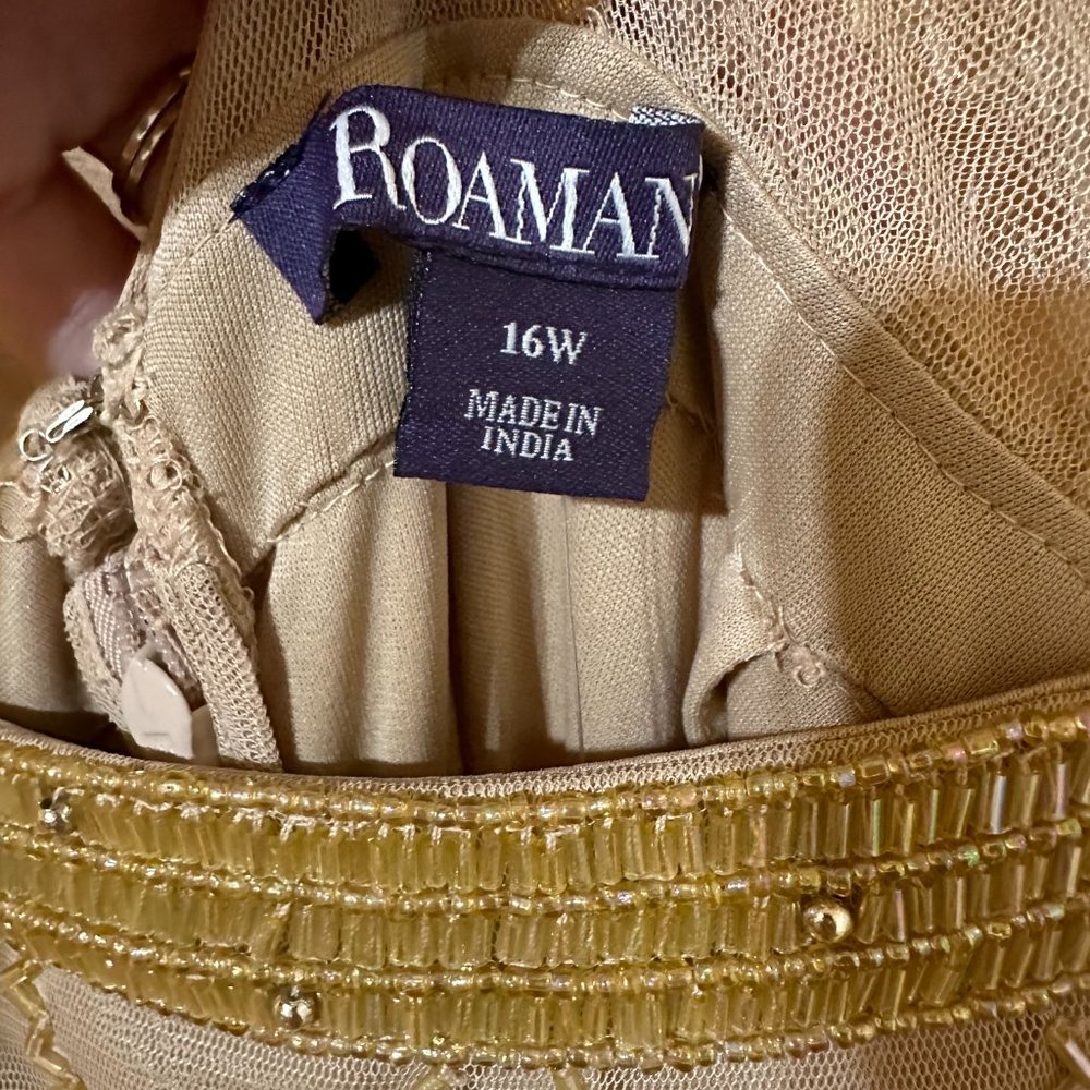 Roman's Sparkling Champagne Sleeveless Cocktail Dress With Gorgeous Beading - Picture 10 of 14